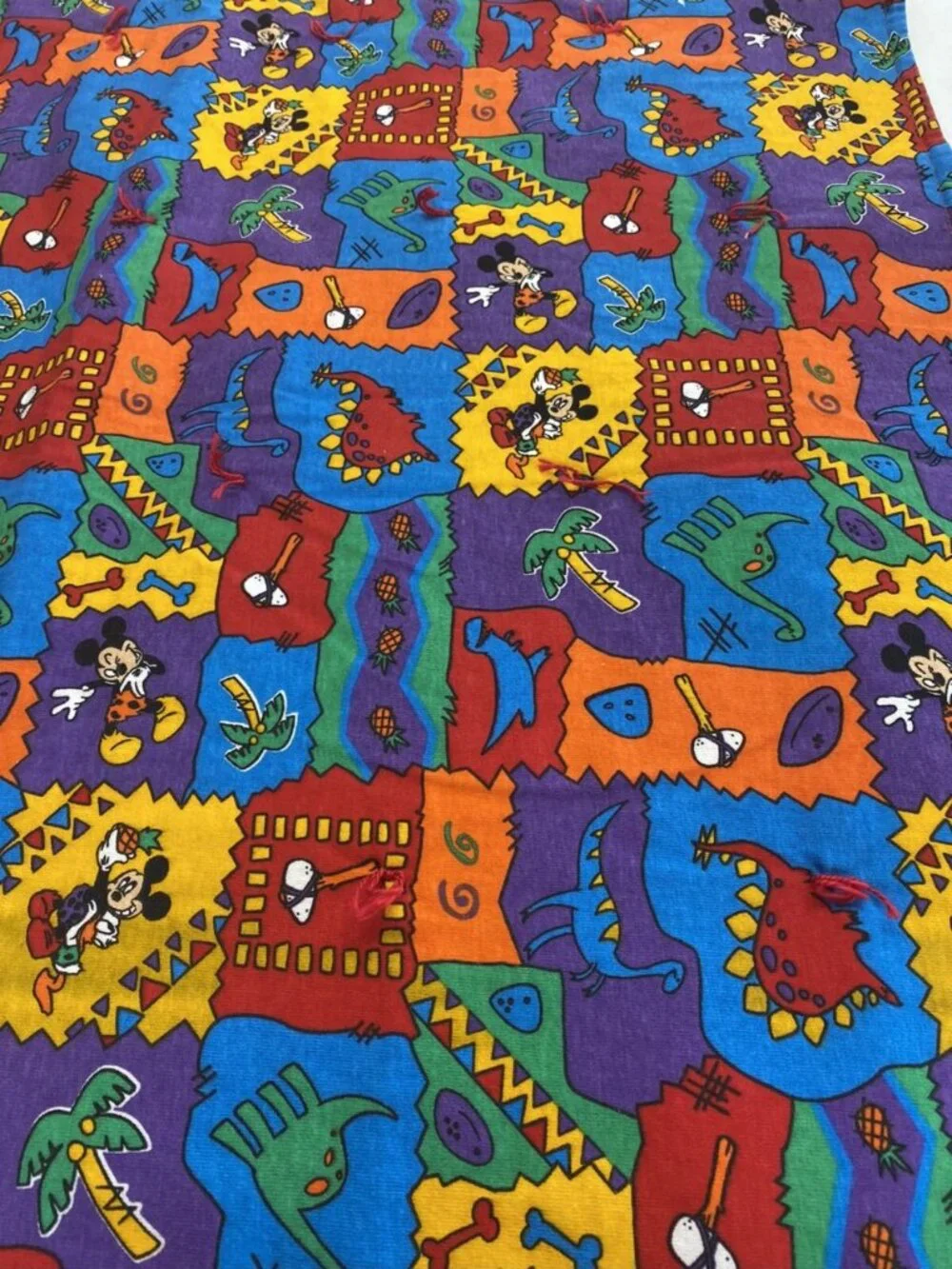 Handmade Mickey Mouse Baby Crib Quilt Palm Tree Pineapple Dinosaur Bones Blanket